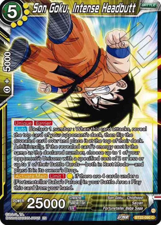 Son Goku, Intense Headbutt BT22-090 Common