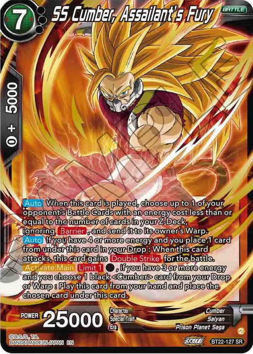 SS Cumber, Assailant's Fury BT22-127 Super Rare Foil