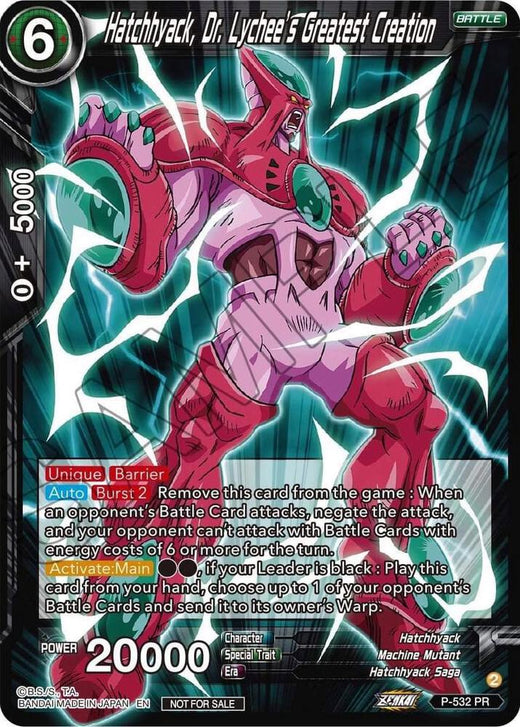Hatchhyack, Dr. Lychee's Greatest Creation (Zenkai Series Tournament Pack Vol.5) P-532 Promo