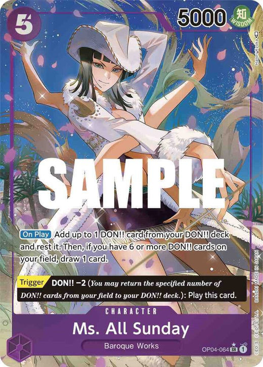 Ms. All Sunday (Alternate Art) OP04-064 SR Foil