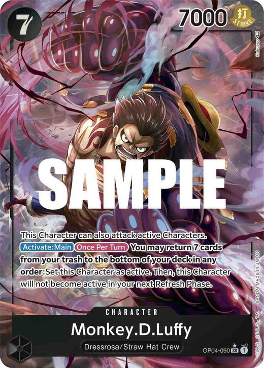 Monkey.D.Luffy (090) (Alternate Art) OP04-090 SR Foil