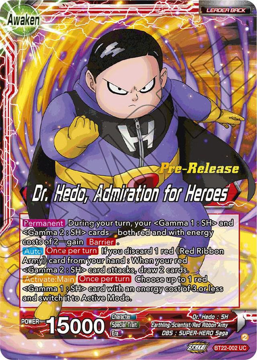 Dr. Hedo // Dr Hedo, Admiration for Heroes BT22-002 Uncommon Foil