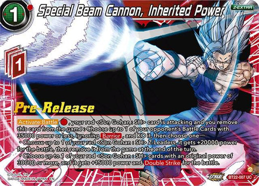 Special Beam Cannon, Inherited Power BT22-007 Uncommon Foil