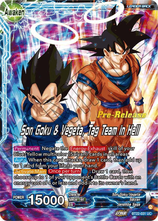 Son Goku // Son Goku & Vegeta, Tag Team in Hell BT22-031 Uncommon Foil