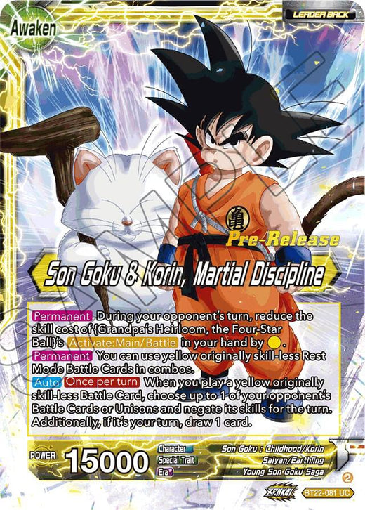 Son Goku // Son Goku & Korin, Martial Discipline BT22-081 Uncommon Foil