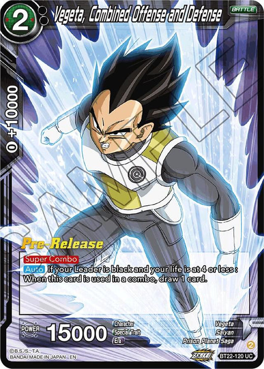 Vegeta, Combined Offense and Defense BT22-120 Uncommon Foil