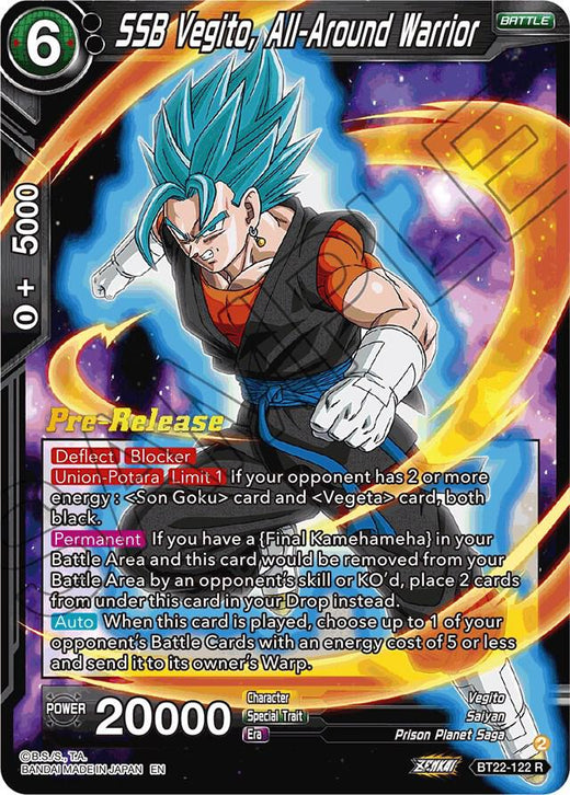 SSB Vegito, All-Around Warrior BT22-122 Rare Foil