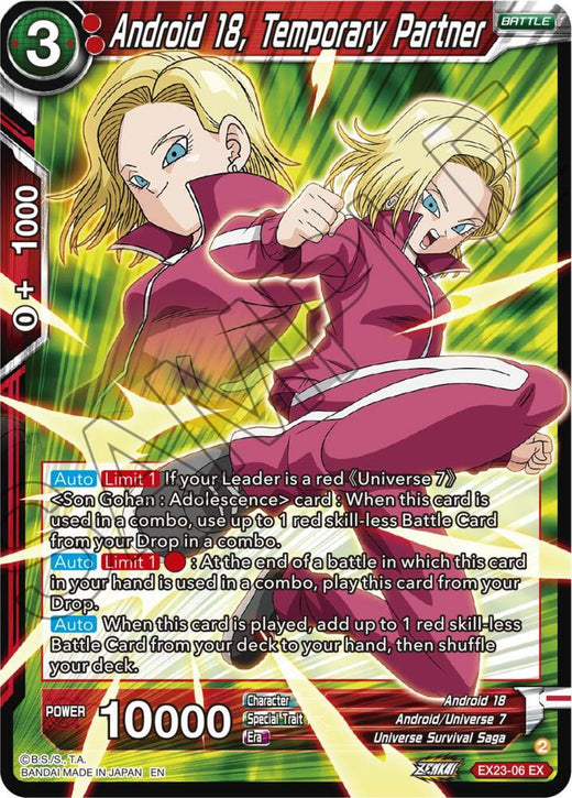 Android 18, Temporary Partner EX23-06 Expansion Rare Foil