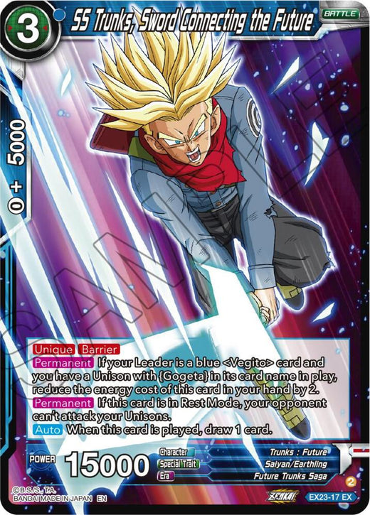 SS Trunks, Sword Connecting the Future EX23-17 Expansion Rare Foil