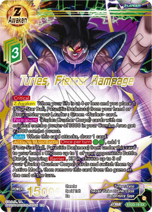 Turles, Fiercer Rampage EX23-19 Expansion Rare Foil