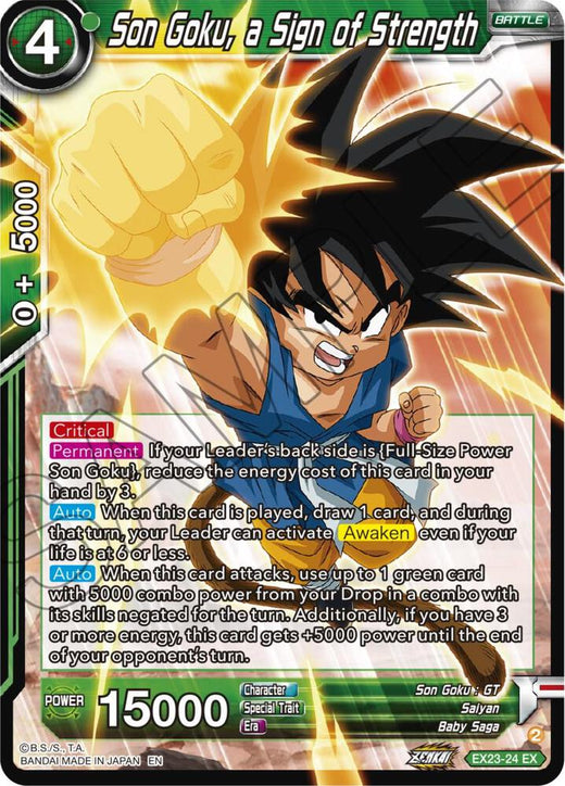 Son Goku, a Sign of Strength EX23-24 Expansion Rare Foil