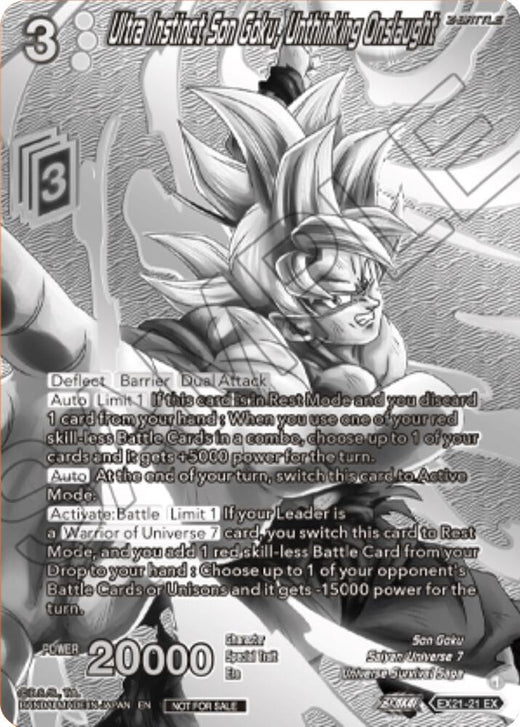 Ultra Instinct Son Goku, Unthinking Onslaught (2023 Offline Regionals Silver Print) EX21-21 Expansion Rare Foil