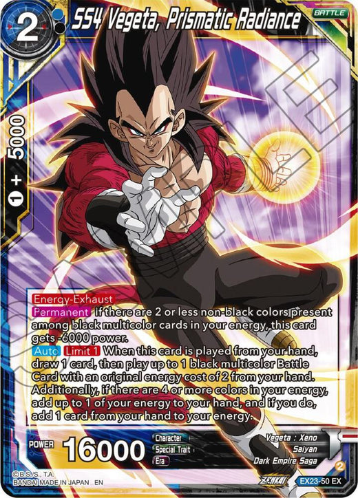 SS4 Vegeta, Prismatic Radiance EX23-50 Expansion Rare Foil