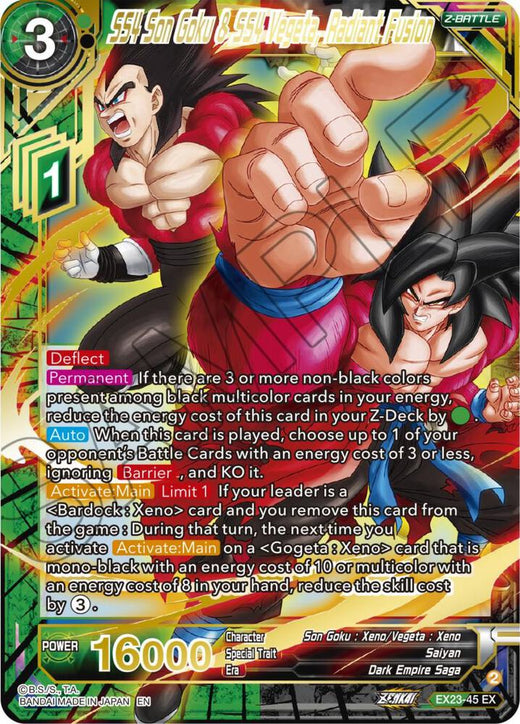 SS4 Son Goku & SS4 Vegeta, Radiant Fusion EX23-45 Expansion Rare Foil