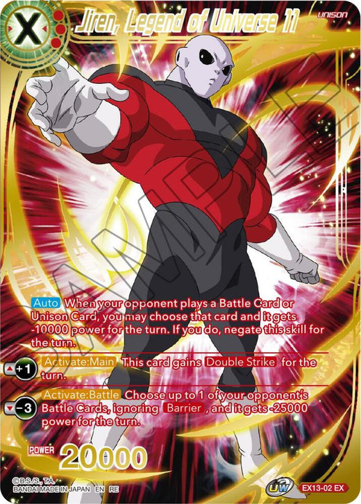 Jiren, Legend of Universe 11 (Alternate Art) EX13-02 Expansion Rare Foil