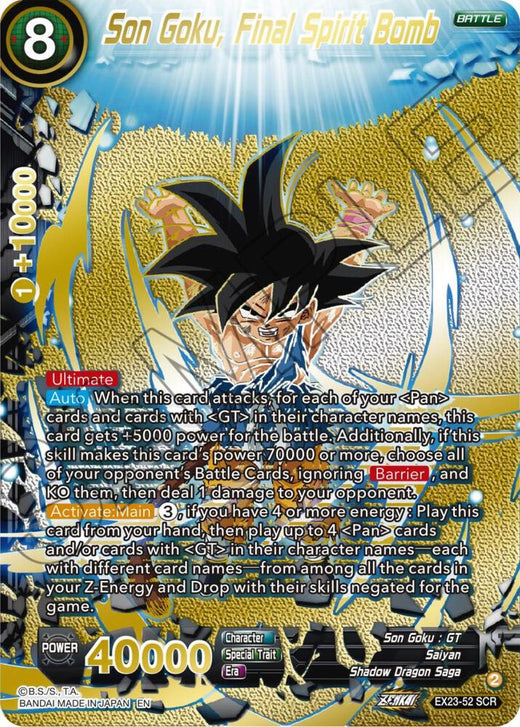 Son Goku, Final Spirit Bomb EX23-52 Secret Rare Foil