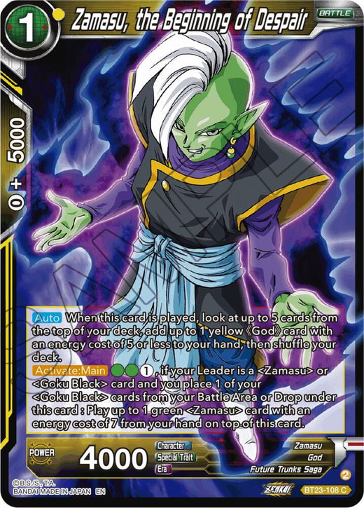 Zamasu, the Beginning of Despair BT23-108 Common