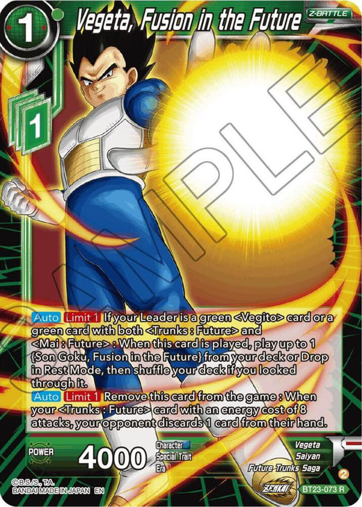 Vegeta, Fusion in the Future BT23-073 Rare