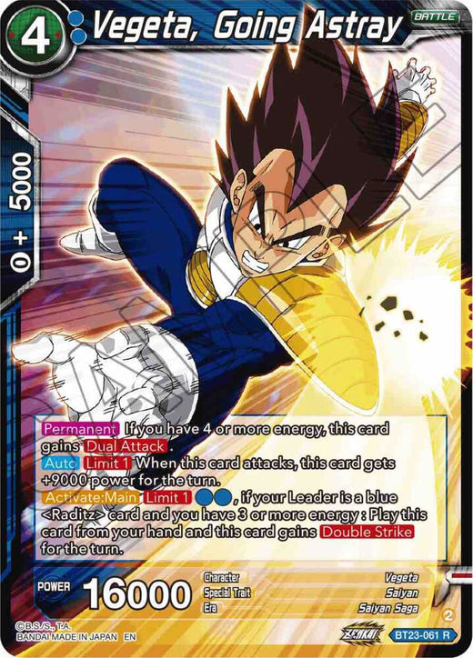 Vegeta, Going Astray BT23-061 Rare
