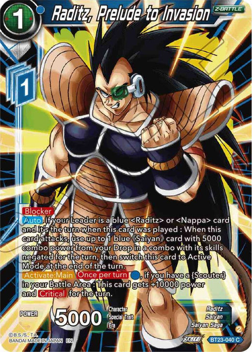 Raditz, Prelude to Invasion BT23-040 Common