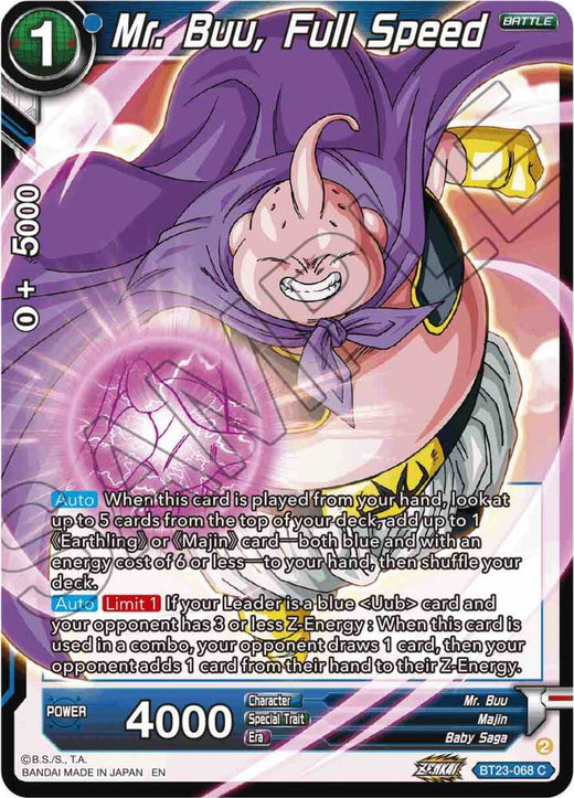 Mr. Buu, Full Speed BT23-068 Common