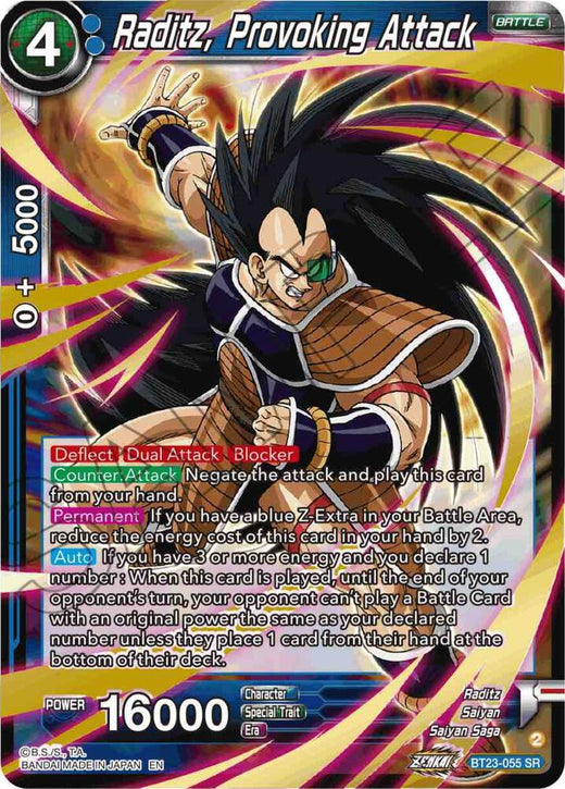 Raditz, Provoking Attack BT23-055 Super Rare Foil