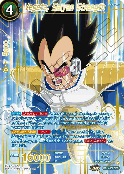 Vegeta, Saiyan Strength (SPR) BT23-060 Special Rare Foil