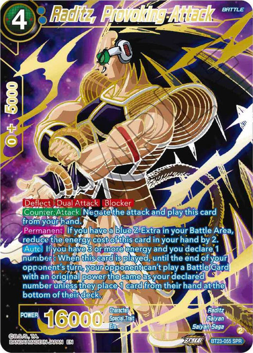 Raditz, Provoking Attack (SPR) BT23-055 Special Rare Foil