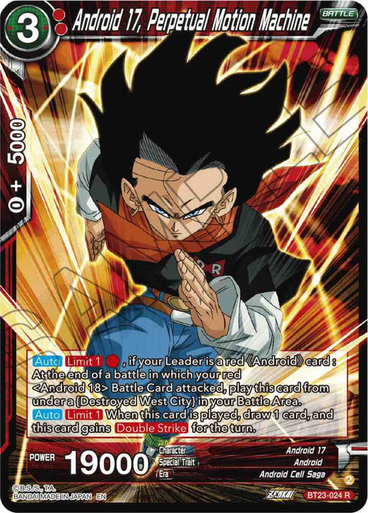 Android 17, Perpetual Motion Machine BT23-024 Rare