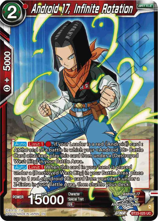 Android 17, Infinite Rotation BT23-025 Uncommon