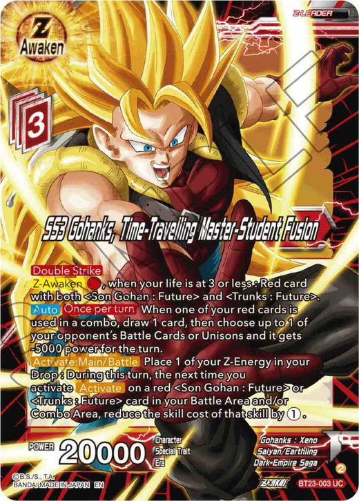 SS3 Gohanks, Time-Traveling Master-Student Fusion BT23-003 Uncommon