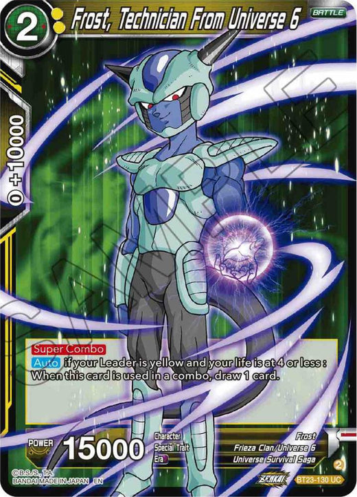 Frost, Technician From Universe 6 BT23-130 Uncommon