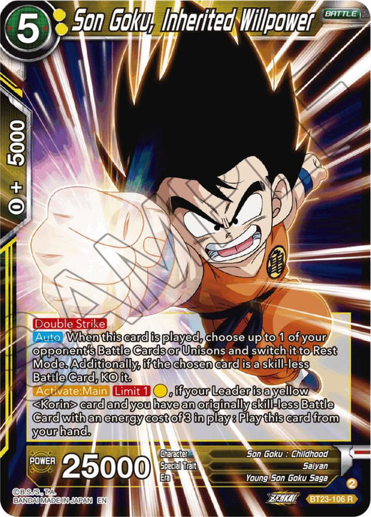 Son Goku, Inherited Willpower BT23-106 Rare