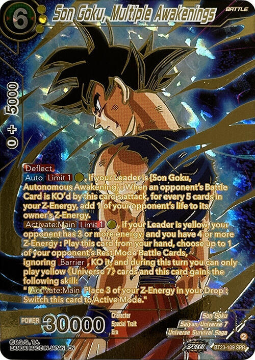 Son Goku, Multiple Awakenings (SPR) BT23-109 Special Rare Foil
