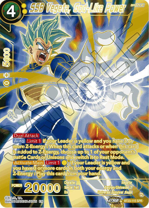 SSB Vegeta, God-Like Power (SPR) BT23-115 Special Rare Foil
