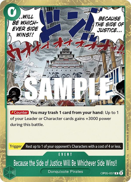 Because the Side of Justice Will Be Whichever Side Wins!! OP05-037 R Foil