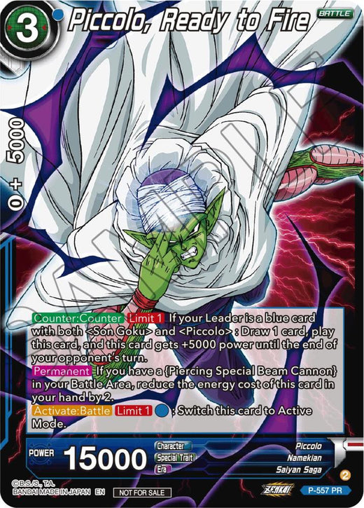 Piccolo, Ready to Fire (Zenkai Series Tournament Pack Vol.6) P-557 Promo
