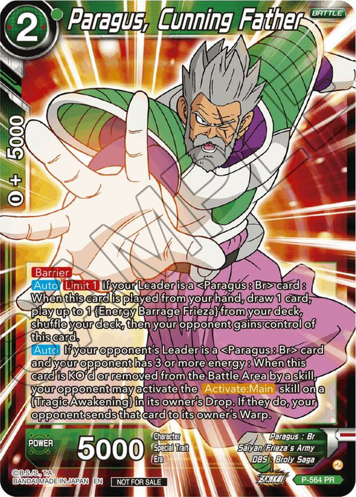 Paragus, Cunning Father (Zenkai Series Tournament Pack Vol.6) P-564 Promo