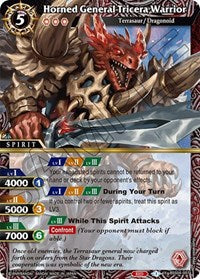 Horned General Tricera Warrior | Savior of Chaos | X Rare | Holofoil | #BSS04-007
