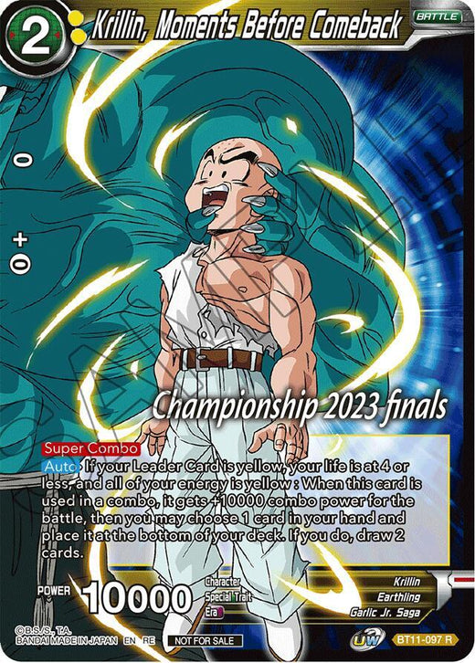 Krillin, Moments Before Comeback (2023 Championship Finals Celebration Pack) BT11-097 Promo Foil