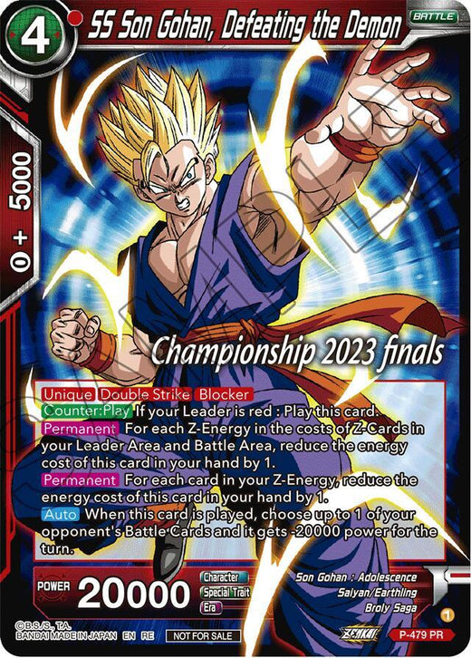 SS Son Gohan, Defeating the Demon (2023 Championship Finals Celebration Pack) P-479 Promo Foil