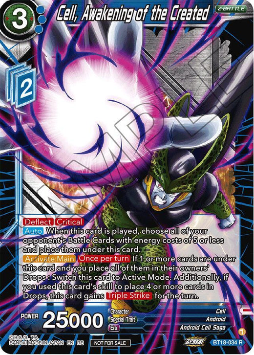 Cell, Awakening of the Created (2023 Championship Finals Zenkai Premium Pack) BT18-034 Promo Foil