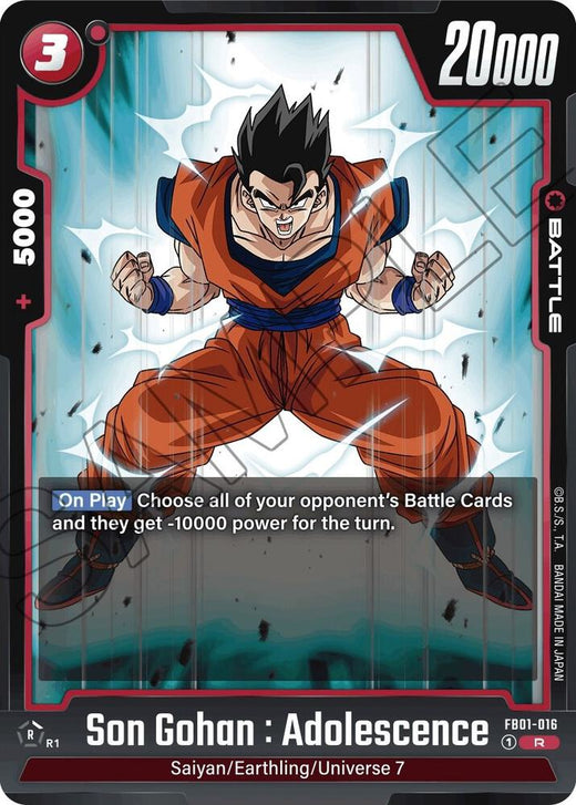 Son Gohan : Adolescencia FB01-016 Rara Holofoil