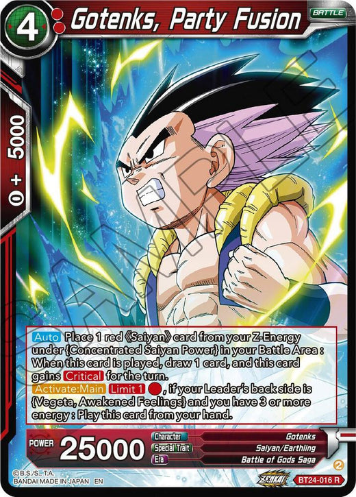 Gotenks, Party Fusion BT24-016 Rare