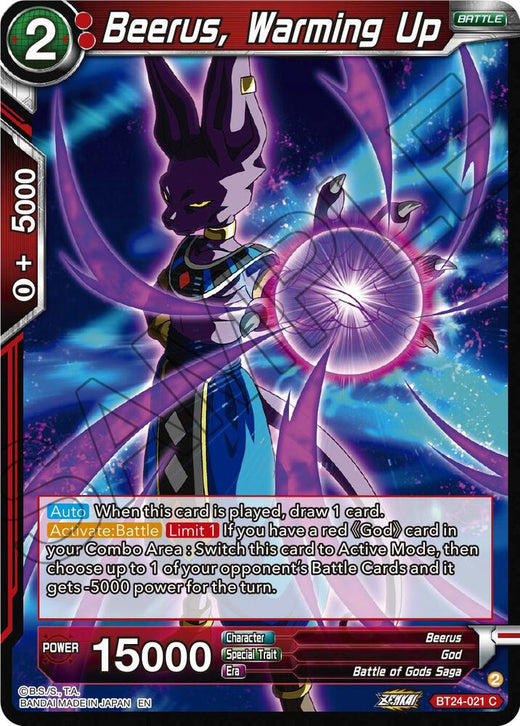 Beerus, Warming Up BT24-021 Common