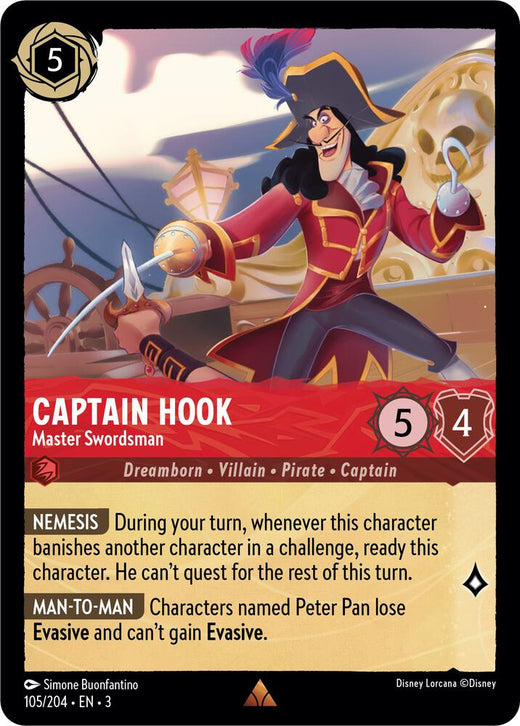 Captain Hook - Master Swordsman 105/204 Rare
