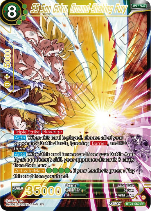 SS Son Goku, Ground-Shaking Fury BT24-062 Super Rare Foil