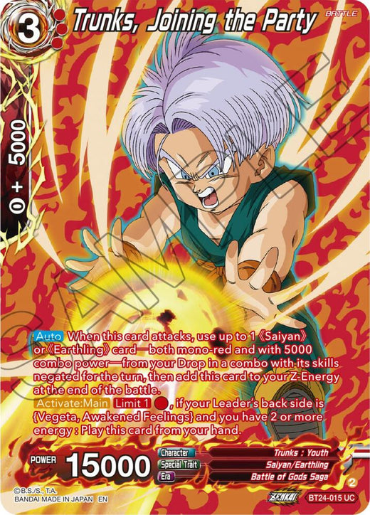 Trunks, Joining the Party (Collector Booster Silver) BT24-015 Uncommon Foil