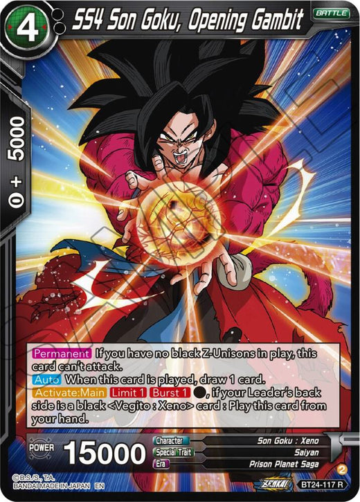 SS4 Son Goku, Opening Gambit BT24-117 Rare