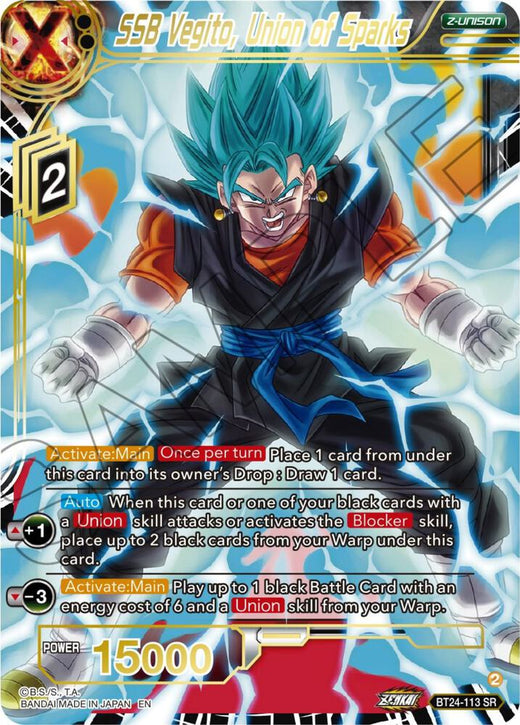 SSB Vegito, Union of Sparks BT24-113 Super Rare Foil